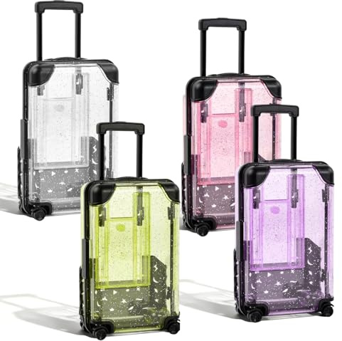 YMTWSRY 4 Stück Mini Koffer Geschenkbox, Reisekoffer Urlaubskasse Deko Kreative Geldkoffer Kleiner Spardose Handyhalterung Verpackung für Geldgeschenke Geburtstag und Hochzeit Reise