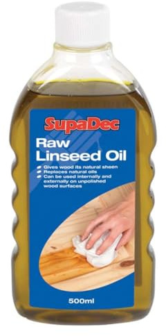 SupaDec Raw Linseed Oil – 500ml | Natural Wood Treatment Oil for Internal & External Use | Restores Oils & Enhances Natural Sheen | Premium Raw Linseed Wood Oil Ideal for Unpolished Wood