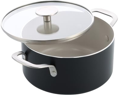KitchenAid Pirofila in ceramica antiaderente in alluminio, 20 cm/3,11 l, senza PFAS, a induzione, adatta al forno, nero