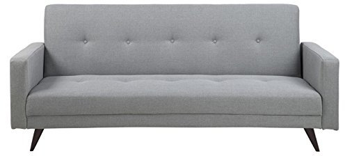 möbelando Bettcouch Bettsofa Schlafsofa Schlafcouch Couch Sofa Bett grau Stoff Leos I