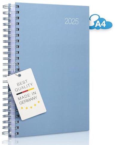 2025 Der GROSSE Dicke – DIN A4 Kalender - STORMY BLUE (graublau) von edition cumulus – MADE IN GERMANY - großzügiger Platz für deine täglichen Termine - perfekt für Büro und Zuhause