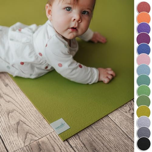 Sanosoft® Krabbelmatte Made in Germany, Öko-Tex Anti-Rutsch Krabbelunterlage - 120cm X 200cm Grün