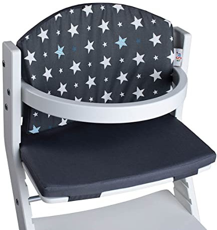 TiSsi 100010 Polster grau Sterne für Kinderhochstuhl, mehrfarbig, 0.27 kg