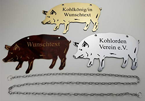 laser-diele Kohlorden mit Name - Kette – Kohlfahrt – Kohlschwein mit Gravur für Kohltour – Kohlkönig – Kohlkönigin