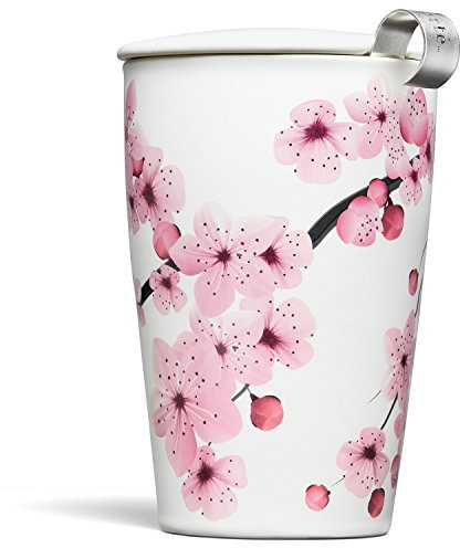 Tea Forte Kati Cup Tasse à thé en céramique avec infuseur et couvercle pour infuser, Hanami