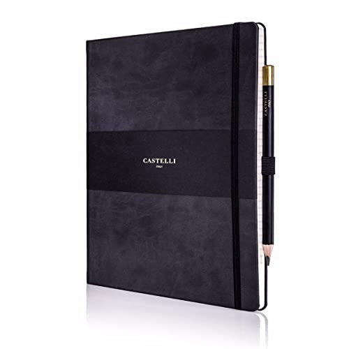 Castelli rq27/25–464 Große Gefütterte liniert Tucson Notebook – Graphit Schwarz