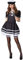 dressforfun 900505 Damenkostüm Navy Lady, Figurbetontes Marinekostüm in Schwarz und Weiß (M| Nr. 302443)