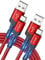 JSAUX - Cable USB C (1+2 m, lote de 2 unidades, 3,1 A, cable carga rápida, nailon trenzado compatible con Samsung A13, A53, A52, S9, S8, S10, S22, S21, S20, Xiaomi Redmi Note 11 10 – Rojo