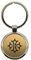 Porte clé en métal or brossé Croix Occitane rond gravure laser