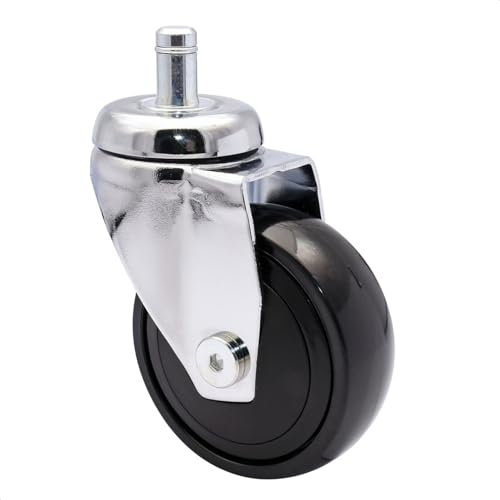 WAGNER ultrawendige 360° - 3C - Design-Lenkrolle/Transportrolle/Möbelrolle - verchromt, Softlauffläche, mit Steckstift 11 x 22 mm, Durchmesser Ø 75 mm, Bauhöhe 100 mm, Tragkraft 75 kg - 01227961