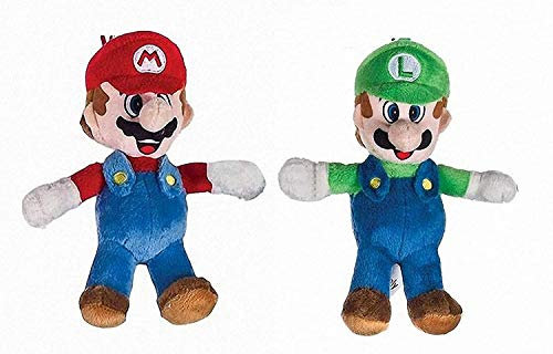 Play by Play Super Mario Bros - Pack 2 Plüsch Mario Bros und Luigi Bros 20 cm Plüschtiere