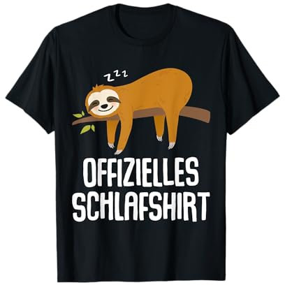 Geschenkidee Geburtstag Langschläfer Morgenmuffel , Kurzarm, Offizielles Schlafshirt Faultier Nachthemd Pyjama Geschenk T-Shirt