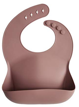 mushie silikon bib für Kinder | Lätzchen mit Auffangschale | BPA frei wasserdicht | Abwaschbar Lätzchen mit verstellae Passform | Sichere & Hochwertige für Kleinkinder & Baby | Woodchuck