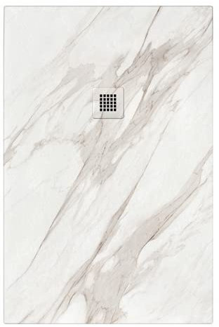 Piatto doccia in marmoresina effetto marmo bianco Rock Calacatta (80 x 160)
