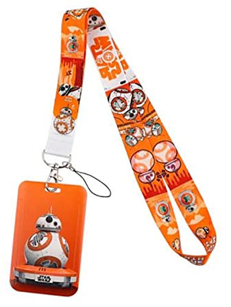 S Wars BB8 Character Lanyard with ID Holder Keychain