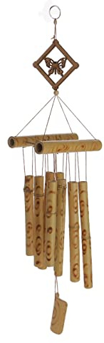 XXXXW Carillons à Vent Chanceux Bambou Rustique Bambou à 8 Tubes Pendentif Pendentif Church Bells à la Maison Ventiles vivantes Chênes Carillons Décoratifs d'extérieur