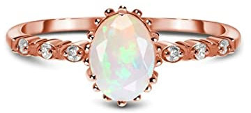 Bishilin Mondstein Ring Silber 925, Ring Damen Oval Mondstein Verlobungsring Trauringe Nickelfrei Größe 54 (17.2)