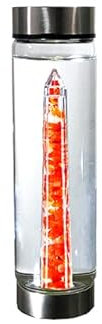 Be Water Glass Crystal Water Bottles - Citrine - Abundance - Amethyst - Clarity - Rose Quartz - Harmony (Courage - Carnelian)