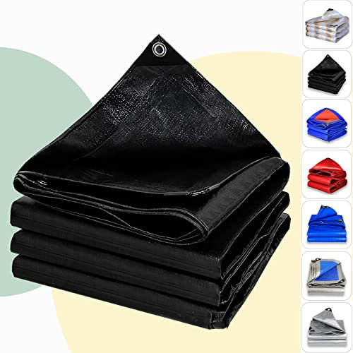 Telone di copertura con occhielli, in tessuto PE, 4 x 9 m, resistente alle intemperie, 0,32 mm, per campeggio, piscina, 160 g/m²