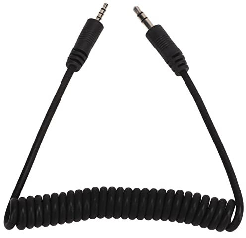 2.5mm Flash Sync Cable, 3.5mm Male to Male Coiled Cord, Spring Design, Stable Without Delay, for V-LUX, DIGILUX Series, for GF, GH, G, L, LC, FZ All Series