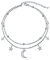 HOOHWE Mond Fußkettchen für Damen Silber 925 Stern Fußkette für Frauen Doppellagiges Fussketten Strand Sommer Schmuck Verstellbares Fußkettchen Geschenk für Mädchen