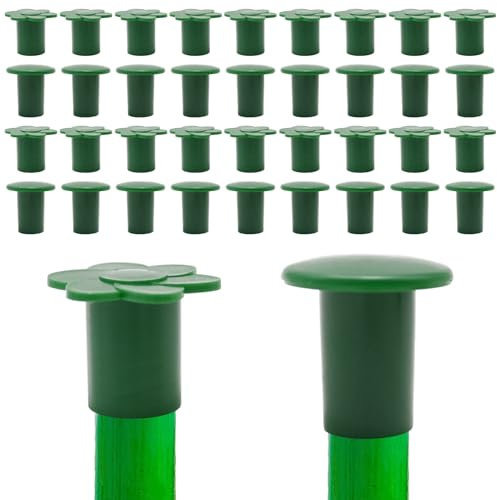 Lot de 72 capuchons de sécurité ronds pour canne de jardin en bambou et 36 manchons de support pour plantes en bambou