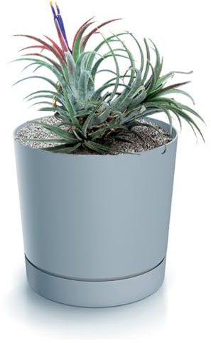 magubo Blumentopf mit Untersetzer, Übertöpfe für Zimmerpflanzen, Pflanzkübel, Übertopf Groß, 30 cm Durchmesser, Elegantes Design für Innen- und Außenbereich (Grau, 300)