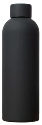 SuperGeneriX 500ml Matte Finish Stainless Steel Water Bottle | Vacuum Insulated Travel Bottle | Hot & Cold Water Bottle | Smooth Rubber Finish Water Bottle (Black)