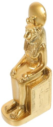 Kisangel Goldene Sphinx-Statue Harz-Sphinx-Skulptur Tischdekoration Ägyptische Statue Ornament Sphinx-Dekoration Für Büro-Kunstwerke