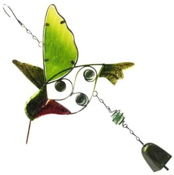 Mipcase Carillon Éolien Décoratif en Métal À Suspendre Style Colibri pour Jardin Extérieur Symbole De Chance