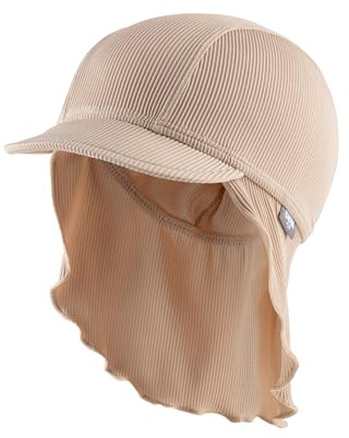 Sterntaler Schirmmütze Nacken Rippe - Baby- und Kinder Mütze Rippenoptik mit Nackenschutz - UV-Schutz 50+ Bademütze - Kopfbedeckung Sommer - Unisex Bademode