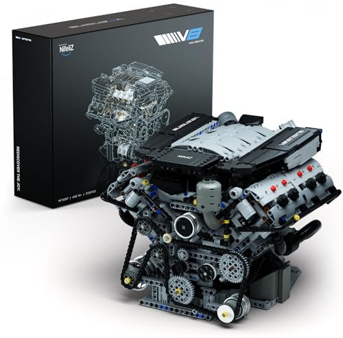 Nifeliz V8 Engine Building Set, Exclusive Advanced Collector's Engine Model to Build, Physical Science Experiment Toy for Adults, Home or Office Décor, Collectible Gifts (2725 PCS, NF10287)
