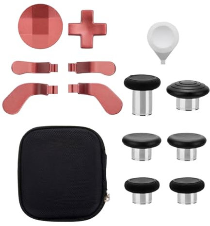 13 In1metal Thumbsticks for Xbox Elite Controller Series 2 Accessories,17pcs Handle Button Replacement Accessories,Replacement Magnetic Buttons Kit,for Xbox One Elite Series 2 Controller(Red)