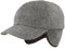 Breiter Winter Baseballcap Schirmmütze Baseball Kappe ausklappbarem Ohrenschutz Basecap aus Wolle - Hellblau Fischgrät 58