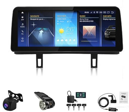 12.3 Pollici Touchscreen Yihyati Stereo Auto Per BMW 1 series E87 2005-2017 Android 14 Bluetooth Auto Radio Stereo Con GPS Navigatore Senza Fili Carplay Comando Del Volante AHD Retrocamera(CCC,W100 4+