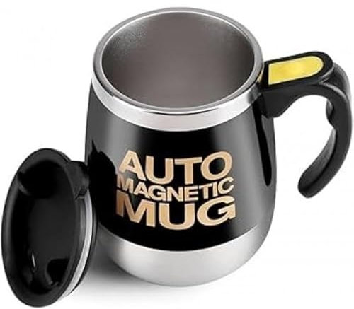 RESTEQ Mug auto-mélangeur - Lazy Magnétique Auto Mélangeur Thermique Mug 400ml