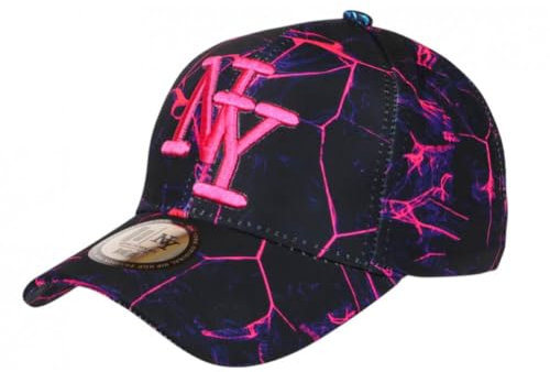 Hip Hop Honour Berretto NY Rosa e Nero Streetwear Originale Eklyr - Taglia: Taglia Unica - Colore: Rosa - Uomo