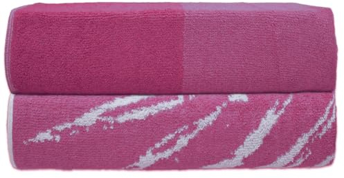 Sweet Needle Topical Palm Strandtücher für Erwachsene, 2 Stück, Pink Paradise, 100% Baumwolle, Frottee, ringgesponnen, Hotel-Pool-Badetuch, schnell trocknend, fusselarm, super saugfähig, großes