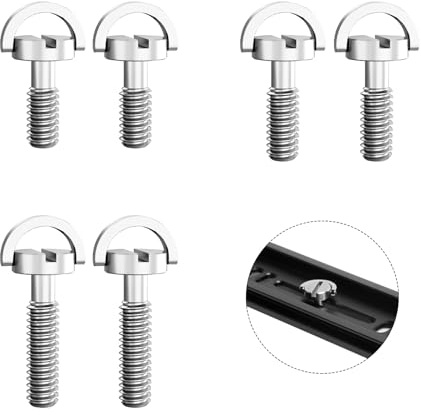 6 Stück 1/4 Zoll Schraube, D Ring Befestigungsschraube Kamera Schnellverschluss Schraube für Stativ, Kugelkopf, Einbeinstativ, Schnellwechselplatte