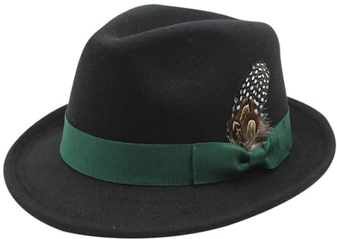 Trachten Hut, Trachtenhut Herren Filz Bayern Trachtenhüte Oktoberfest Bayerischer Hut Vintage Filzhut mit Feder und Krempe Elegant Bayernhut Jagdhut Mützen für Karneval Mottoparty Volksfest