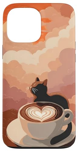 Cat Coffee Sunset Relaxation Case for iPhone 13 Pro Max