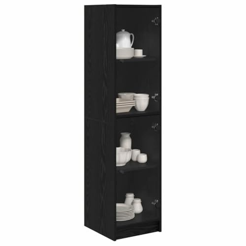 vidaXL Highboard Schwarz Eichen-Optik 35 x 37 x 142 cm Holzwerkstoff