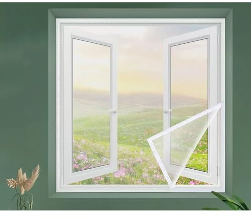 Fliegengitter für Fenster, 190 x 175 cm, Schutz mit Jalousien & Sonnenschutz, ohne Bohren, Fliegengitter für einfache Installation, ultimativer Insektenschutz für Zuhause und Büro
