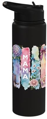 Mama Dragonfly Floral Hydrangea Blossom Stainless Steel Insulated Water Bottle