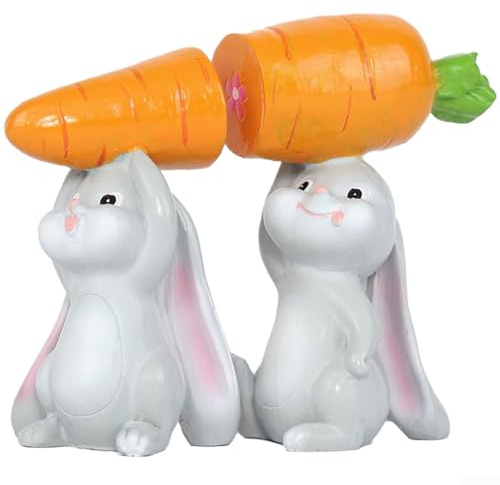 Osterhase und Karotte, Kunstharz, Tischdekor-Set für amerikanische Häuser und saisonale Innenakzente