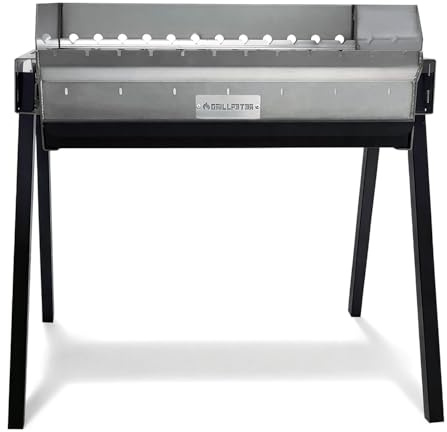 Mangal Altan 70 Schaschlikgrill, Edelstahl 3mm mit Ascheschublade