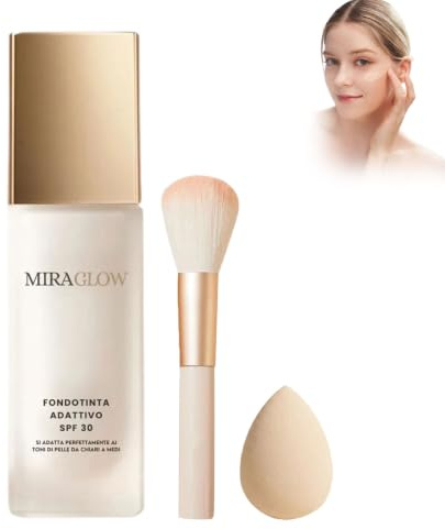Miraglow Fondotinta Adattivo over 50, Formulato per Pelli Mature