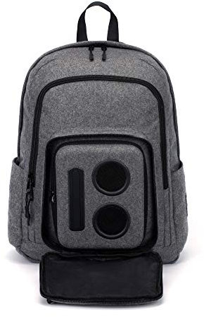 Bluetooth Speaker Backpack With 2 15-Watt Speakers & Subwoofer for Parties / Festivals / Beach / School. Rechargeable, Works with iPhone & Android (Grey, 2018 Edition)