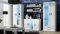 Wohnwand SOHO 10 mit Blauer LED Beleuchtung, Anbauwand, Wohnzimmerschrank, Schrankwand, Vitrine, Lowboard, Hängeregal (Weiß/Weiß Hochglanz)
