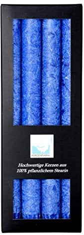 Stearin Stabkerzen, 250 x 22 mm, Dunkelblau, 4er-Pack, Bio - Kerzen/Stearin - Leuchterkerzen
